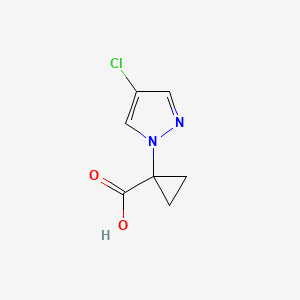 molecular formula C7H7ClN2O2 B2924695 1-(4-chloro-1H-pyrazol-1-yl)cyclopropanecarboxylic acid CAS No. 1469287-10-2