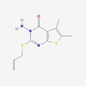 molecular formula C11H13N3OS2 B292470 2-(allylsulfanyl)-3-amino-5,6-dimethylthieno[2,3-d]pyrimidin-4(3H)-one 