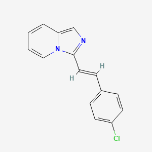 molecular formula C15H11ClN2 B2924702 3-[(E)-2-(4-chlorophenyl)ethenyl]imidazo[1,5-a]pyridine CAS No. 305372-69-4