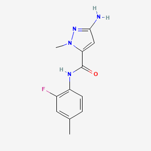 molecular formula C12H13FN4O B2924703 3-amino-N-(2-fluoro-4-methylphenyl)-1-methyl-1H-pyrazole-5-carboxamide CAS No. 1855911-07-7