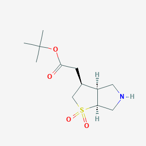 molecular formula C12H21NO4S B2924707 Tert-butyl 2-[(3S,3aS,6aS)-1,1-dioxo-3,3a,4,5,6,6a-hexahydro-2H-thieno[2,3-c]pyrrol-3-yl]acetate CAS No. 2248382-97-8