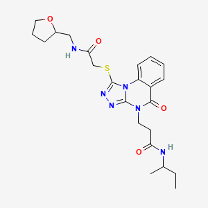 N-(butan-2-yl)-3-{5-oxo-1-[({[(oxolan-2-yl)methyl]carbamoyl}methyl)sulfanyl]-4H,5H-[1,2,4]triazolo[4,3-a]quinazolin-4-yl}propanamide