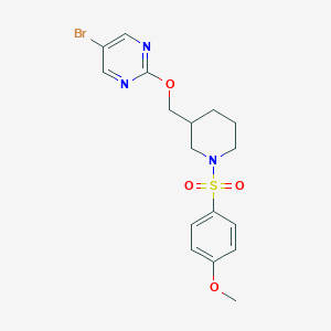 molecular formula C17H20BrN3O4S B2924725 5-Bromo-2-[[1-(4-methoxyphenyl)sulfonylpiperidin-3-yl]methoxy]pyrimidine CAS No. 2380043-40-1