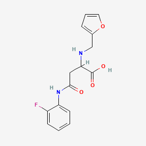 molecular formula C15H15FN2O4 B2924728 4-((2-Fluorophenyl)amino)-2-((furan-2-ylmethyl)amino)-4-oxobutanoic acid CAS No. 1098630-83-1