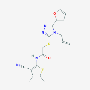 molecular formula C18H17N5O2S2 B292474 2-{[4-allyl-5-(2-furyl)-4H-1,2,4-triazol-3-yl]sulfanyl}-N-(3-cyano-4,5-dimethyl-2-thienyl)acetamide 