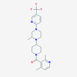 molecular formula C24H30F3N5O B2924741 (2,4-Dimethylpyridin-3-yl)(4-(2-methyl-4-(5-(trifluoromethyl)pyridin-2-yl)piperazin-1-yl)piperidin-1-yl)methanone CAS No. 2034495-49-1