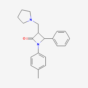 molecular formula C21H24N2O B2924747 1-(4-甲苯基)-4-苯基-3-(1-吡咯烷基甲基)-2-氮杂环丁酮 CAS No. 551921-49-4