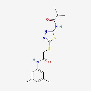 molecular formula C16H20N4O2S2 B2924748 N-(5-((2-((3,5-dimethylphenyl)amino)-2-oxoethyl)thio)-1,3,4-thiadiazol-2-yl)isobutyramide CAS No. 392296-08-1
