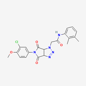 molecular formula C21H20ClN5O4 B2924749 2-[5-(3-chloro-4-methoxyphenyl)-4,6-dioxo-1H,3aH,4H,5H,6H,6aH-pyrrolo[3,4-d][1,2,3]triazol-1-yl]-N-(2,3-dimethylphenyl)acetamide CAS No. 1052605-34-1