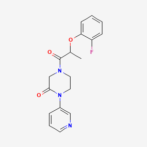 molecular formula C18H18FN3O3 B2924756 4-[2-(2-氟苯氧基)丙酰基]-1-(吡啶-3-基)哌嗪-2-酮 CAS No. 2097888-89-4