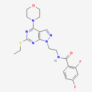 molecular formula C20H22F2N6O2S B2924757 N-(2-(6-(ethylthio)-4-morpholino-1H-pyrazolo[3,4-d]pyrimidin-1-yl)ethyl)-2,4-difluorobenzamide CAS No. 946364-84-7