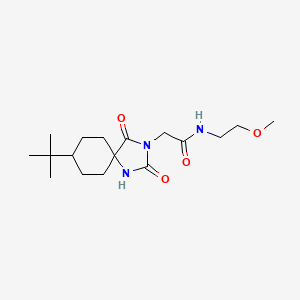 molecular formula C17H29N3O4 B2924777 2-(8-tert-butyl-2,4-dioxo-1,3-diazaspiro[4.5]dec-3-yl)-N-(2-methoxyethyl)acetamide CAS No. 1180601-68-6