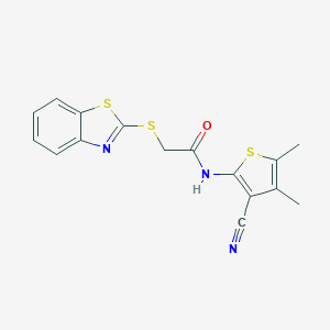 2-(1,3-benzothiazol-2-ylsulfanyl)-N-(3-cyano-4,5-dimethyl-2-thienyl)acetamide