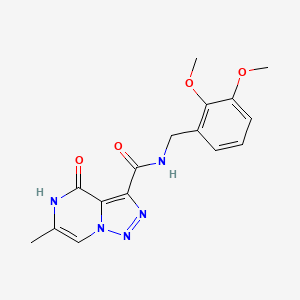 molecular formula C16H17N5O4 B2924780 N-(2,3-dimethoxybenzyl)-6-methyl-4-oxo-4,5-dihydro[1,2,3]triazolo[1,5-a]pyrazine-3-carboxamide CAS No. 1421517-68-1