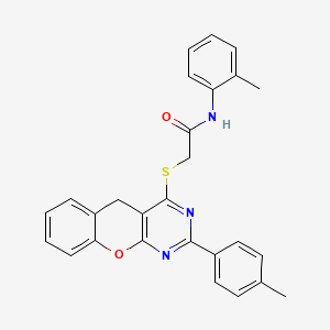 N-(o-tolyl)-2-((2-(p-tolyl)-5H-chromeno[2,3-d]pyrimidin-4-yl)thio)acetamide