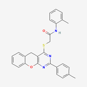 N-(2-methylphenyl)-2-{[2-(4-methylphenyl)-5H-chromeno[2,3-d]pyrimidin-4-yl]sulfanyl}acetamide