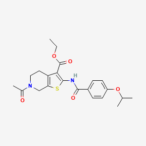 Ethyl 6-acetyl-2-(4-isopropoxybenzamido)-4,5,6,7-tetrahydrothieno[2,3-c]pyridine-3-carboxylate