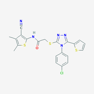 2-{[4-(4-chlorophenyl)-5-(2-thienyl)-4H-1,2,4-triazol-3-yl]sulfanyl}-N-(3-cyano-4,5-dimethyl-2-thienyl)acetamide