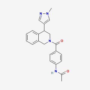 molecular formula C22H22N4O2 B2924792 N-(4-(4-(1-methyl-1H-pyrazol-4-yl)-1,2,3,4-tetrahydroisoquinoline-2-carbonyl)phenyl)acetamide CAS No. 2034463-48-2