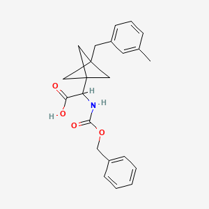 molecular formula C23H25NO4 B2924797 2-[3-[(3-Methylphenyl)methyl]-1-bicyclo[1.1.1]pentanyl]-2-(phenylmethoxycarbonylamino)acetic acid CAS No. 2287266-99-1