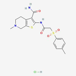 6-Methyl-2-(2-tosylacetamido)-4,5,6,7-tetrahydrothieno[2,3-c]pyridine-3-carboxamide hydrochloride