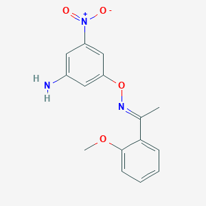 molecular formula C15H15N3O4 B2924810 1-(2-Methoxyphenyl)ethanone O-(3-amino-5-nitrophenyl) oxime CAS No. 725698-74-8