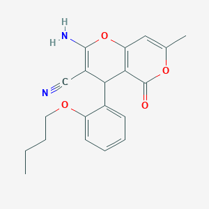 2-amino-4-(2-butoxyphenyl)-7-methyl-5-oxo-4H,5H-pyrano[4,3-b]pyran-3-carbonitrile