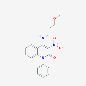 molecular formula C20H21N3O4 B2924817 4-((3-ethoxypropyl)amino)-3-nitro-1-phenylquinolin-2(1H)-one CAS No. 886157-69-3