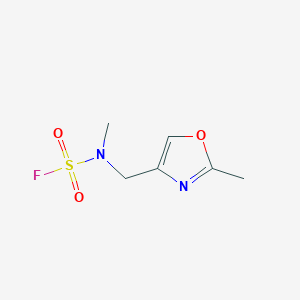 molecular formula C6H9FN2O3S B2924824 N-Methyl-N-[(2-methyl-1,3-oxazol-4-yl)methyl]sulfamoyl fluoride CAS No. 2411255-12-2