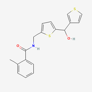 molecular formula C18H17NO2S2 B2924825 N-((5-(羟基(噻吩-3-基)甲基)噻吩-2-基)甲基)-2-甲基苯甲酰胺 CAS No. 1798023-97-8