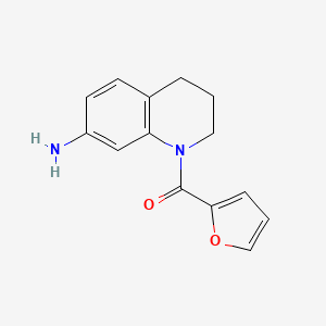 molecular formula C14H14N2O2 B2924843 1-(2-呋喃酰)-1,2,3,4-四氢喹啉-7-胺 CAS No. 927996-43-8