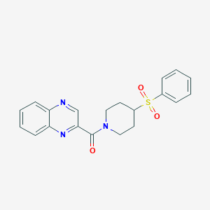 molecular formula C20H19N3O3S B2924848 (4-(Phenylsulfonyl)piperidin-1-yl)(quinoxalin-2-yl)methanone CAS No. 1705390-54-0