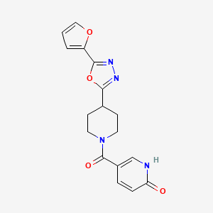 5-(4-(5-(furan-2-yl)-1,3,4-oxadiazol-2-yl)piperidine-1-carbonyl)pyridin-2(1H)-one