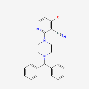 molecular formula C24H24N4O B2924864 2-(4-Benzhydrylpiperazino)-4-methoxynicotinonitrile CAS No. 339102-04-4
