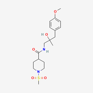 N-(2-hydroxy-3-(4-methoxyphenyl)-2-methylpropyl)-1-(methylsulfonyl)piperidine-4-carboxamide