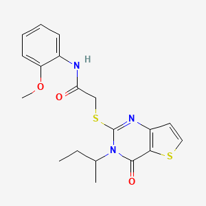 molecular formula C19H21N3O3S2 B2924868 2-{[3-(butan-2-yl)-4-oxo-3,4-dihydrothieno[3,2-d]pyrimidin-2-yl]sulfanyl}-N-(2-methoxyphenyl)acetamide CAS No. 1326828-58-3