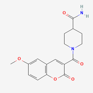 1-(6-Methoxy-2-oxochromene-3-carbonyl)piperidine-4-carboxamide