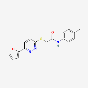 molecular formula C17H15N3O2S B2924872 2-[6-(furan-2-yl)pyridazin-3-yl]sulfanyl-N-(4-methylphenyl)acetamide CAS No. 872723-27-8