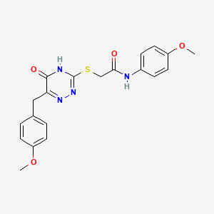 molecular formula C20H20N4O4S B2924885 2-{[6-(4-methoxybenzyl)-5-oxo-4,5-dihydro-1,2,4-triazin-3-yl]sulfanyl}-N-(4-methoxyphenyl)acetamide CAS No. 898624-91-4