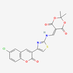 5-(((4-(6-chloro-2-oxo-2H-chromen-3-yl)thiazol-2-yl)amino)methylene)-2,2-dimethyl-1,3-dioxane-4,6-dione