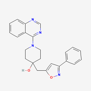 molecular formula C23H22N4O2 B2924892 4-[(3-Phenyl-1,2-oxazol-5-yl)methyl]-1-quinazolin-4-ylpiperidin-4-ol CAS No. 2416236-18-3