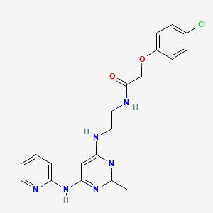 molecular formula C20H21ClN6O2 B2924893 2-(4-chlorophenoxy)-N-(2-((2-methyl-6-(pyridin-2-ylamino)pyrimidin-4-yl)amino)ethyl)acetamide CAS No. 1396859-51-0