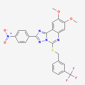 8,9-Dimethoxy-2-(4-nitrophenyl)-5-{[3-(trifluoromethyl)benzyl]thio}[1,2,4]triazolo[1,5-c]quinazoline