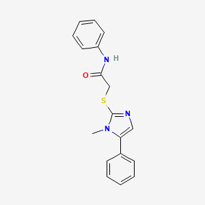 molecular formula C18H17N3OS B2924903 2-(1-methyl-5-phenylimidazol-2-yl)sulfanyl-N-phenylacetamide CAS No. 483309-85-9