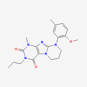 molecular formula C20H25N5O3 B2924904 9-(2-methoxy-5-methylphenyl)-1-methyl-3-propyl-7,8-dihydro-6H-purino[7,8-a]pyrimidine-2,4-dione CAS No. 887695-61-6