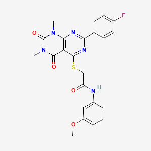 2-((2-(4-fluorophenyl)-6,8-dimethyl-5,7-dioxo-5,6,7,8-tetrahydropyrimido[4,5-d]pyrimidin-4-yl)thio)-N-(3-methoxyphenyl)acetamide