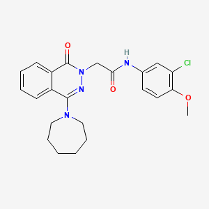 4-(5-{[(3-chloro-4-fluorophenyl)sulfonyl]amino}-1-methyl-1H-benzimidazol-2-yl)-N-methylbenzamide