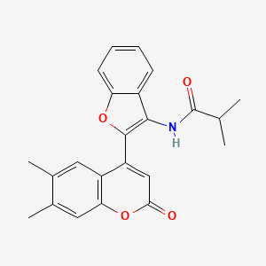 molecular formula C23H21NO4 B2924919 N-[2-(6,7-二甲基-2-氧代色烯-4-基)-1-苯并呋喃-3-基]-2-甲基丙酰胺 CAS No. 904501-62-8
