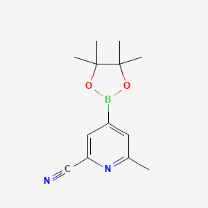 molecular formula C13H17BN2O2 B2924921 6-甲基-4-(4,4,5,5-四甲基-1,3,2-二氧杂硼烷-2-基)吡啶甲腈 CAS No. 1228431-18-2