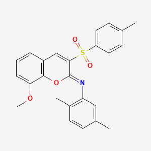 N-(2,5-dimethylphenyl)-8-methoxy-3-(4-methylphenyl)sulfonylchromen-2-imine